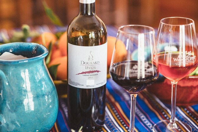 From Chania Private half day Winery-Olive factory-Kournas lake - Dourakis Winery: A family stop where wine tasting costs extra