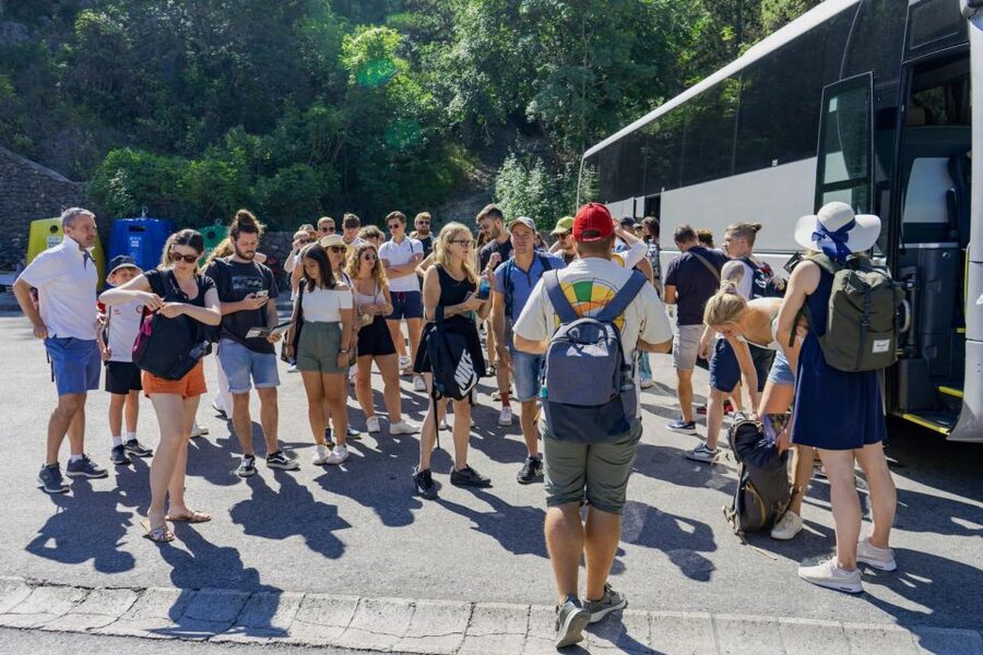 Split: Krka Waterfalls With Boat Cruise, Wine and Olive Oil - The Beach Break in Skradin: Where Relaxing Fits In